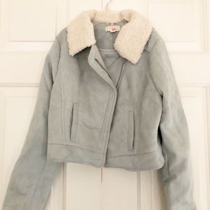 NWT GB Girls faux shearling moto/biker jacket